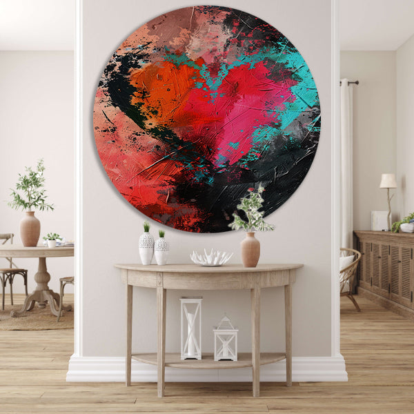 Abstract Hart in Explosie van Kleuren forex muurcirkel