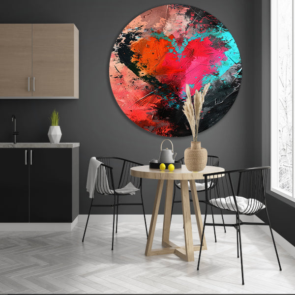 Abstract Hart in Explosie van Kleuren forex muurcirkel