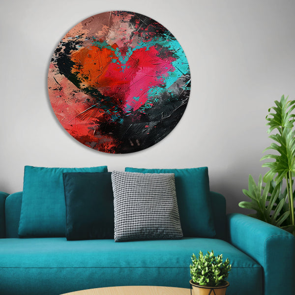 Abstract Hart in Explosie van Kleuren forex muurcirkel