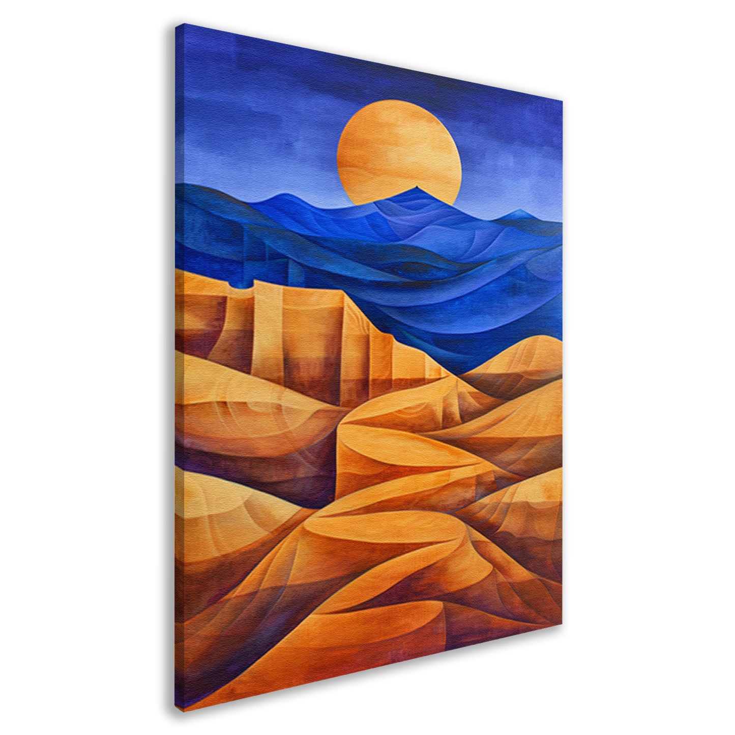 Surrealistisch berglandschap met felle kleuren canvas