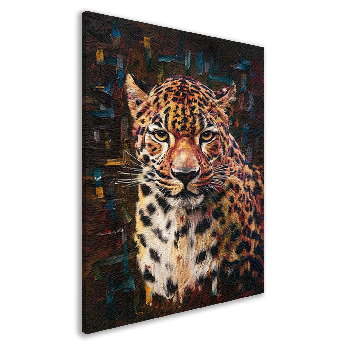 Expressief Luipaard in Moderne Kunststijl canvas