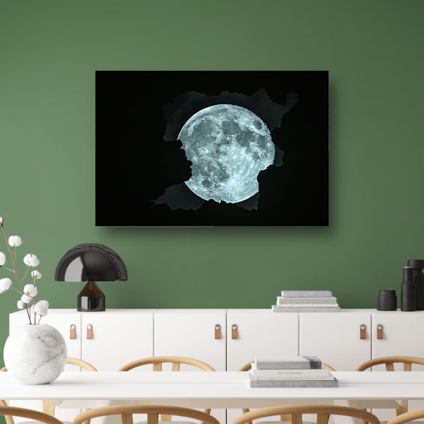 De Maan Door Een Scheur Gezien canvas