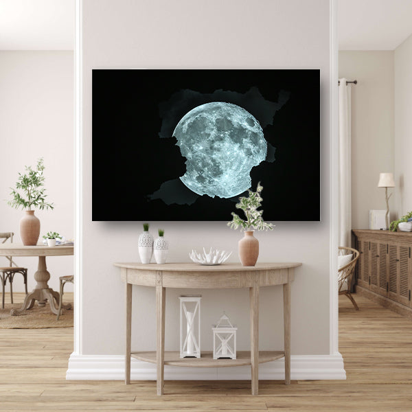 De Maan Door Een Scheur Gezien canvas