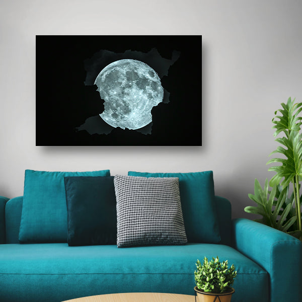 De Maan Door Een Scheur Gezien canvas