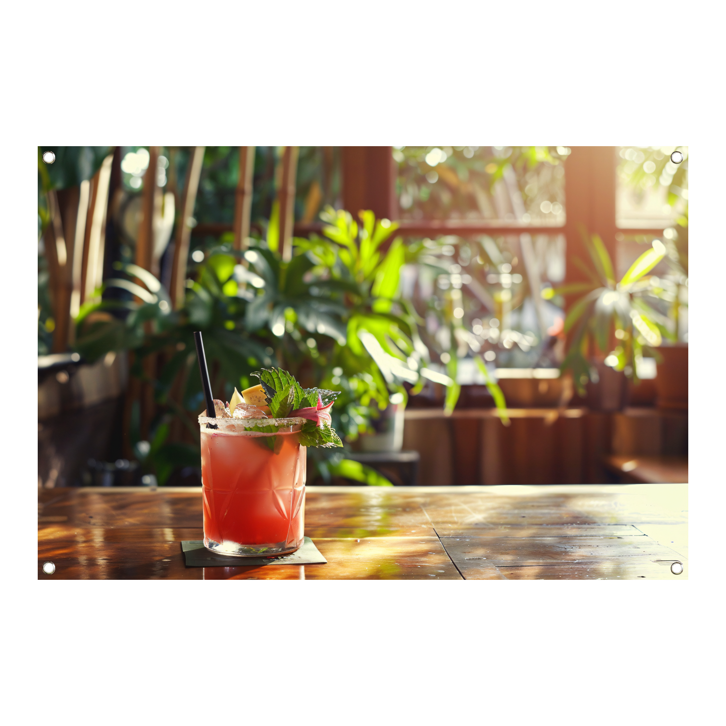 Minimalistisch stilleven met glas tuinposter