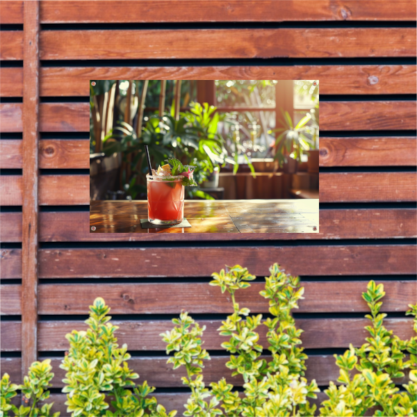Minimalistisch stilleven met glas tuinposter