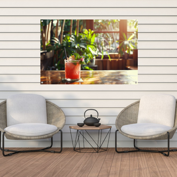 Minimalistisch stilleven met glas tuinposter