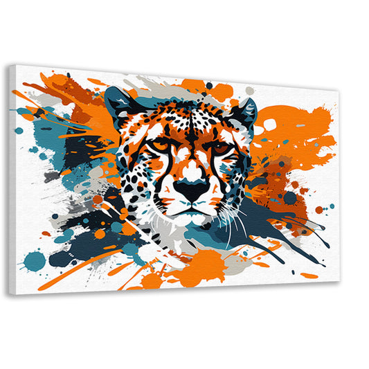 Dynamische abstracte cheeta schilderij print canvas