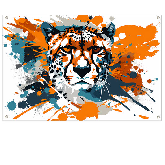 Dynamische abstracte cheeta schilderij print tuinposter