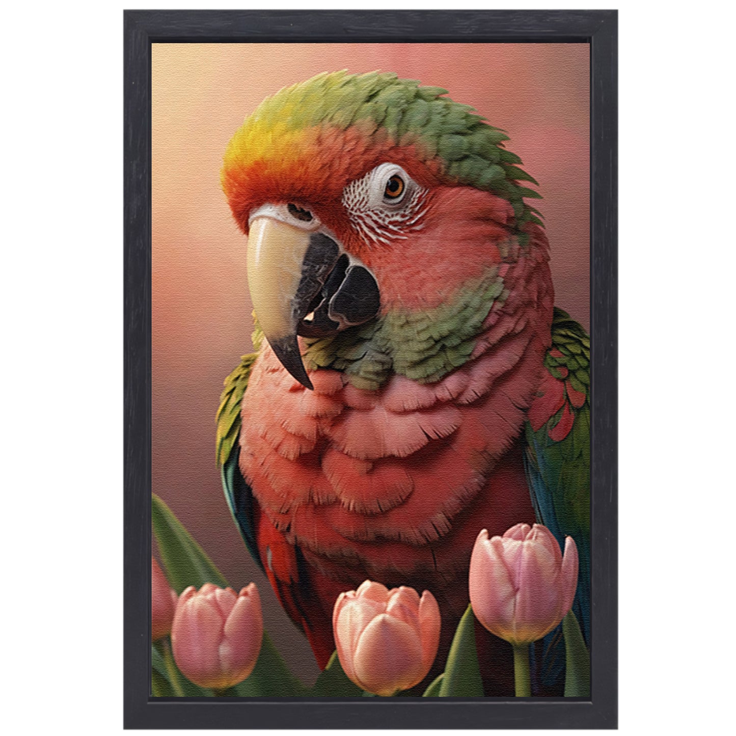 Harmonieuze Ontmoeting van Flora en Fauna canvas met baklijst