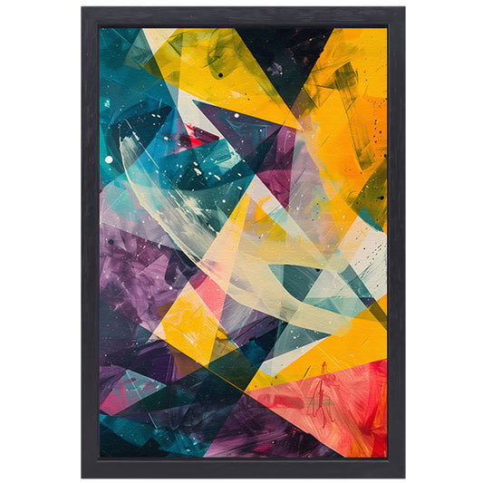 Abstract Expressie met Levendige Kleuren canvas met baklijst