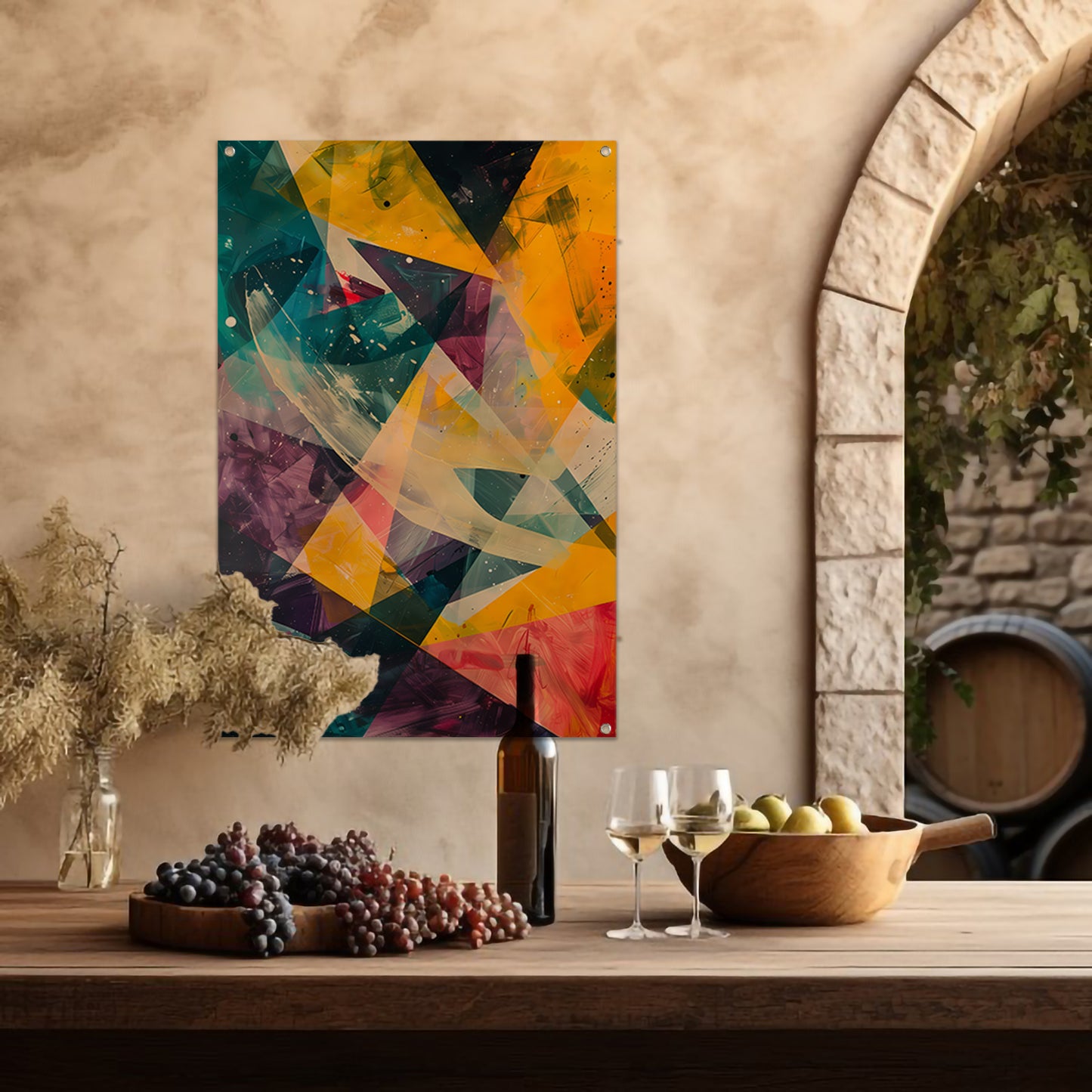 Abstract Expressie met Levendige Kleuren tuinposter