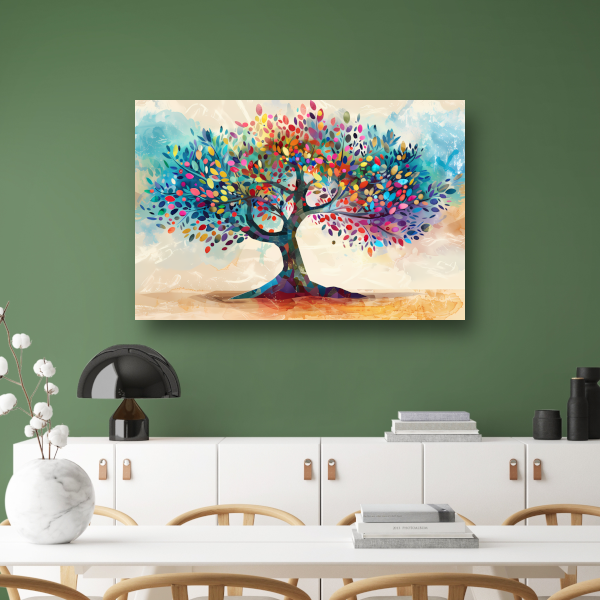 Abstracte Kleurrijke Boom canvas