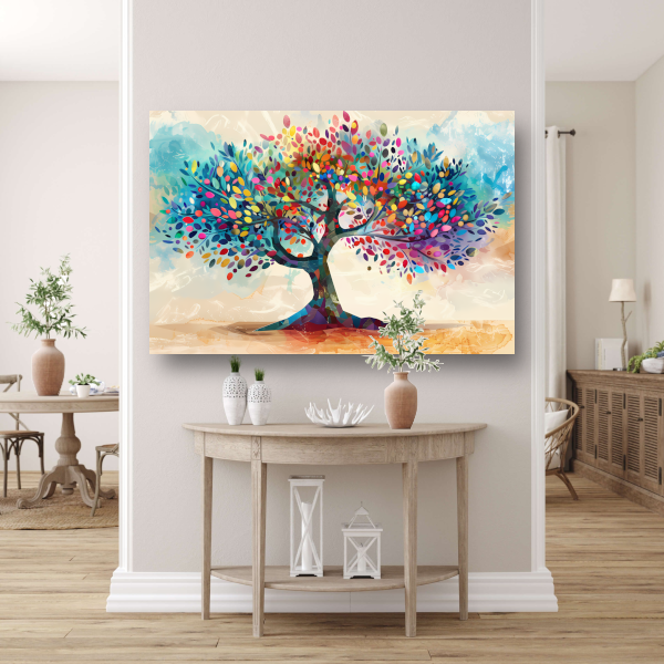 Abstracte Kleurrijke Boom canvas