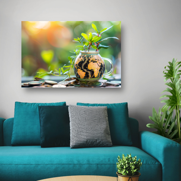 Minimalistische plantenkaart acrylglas