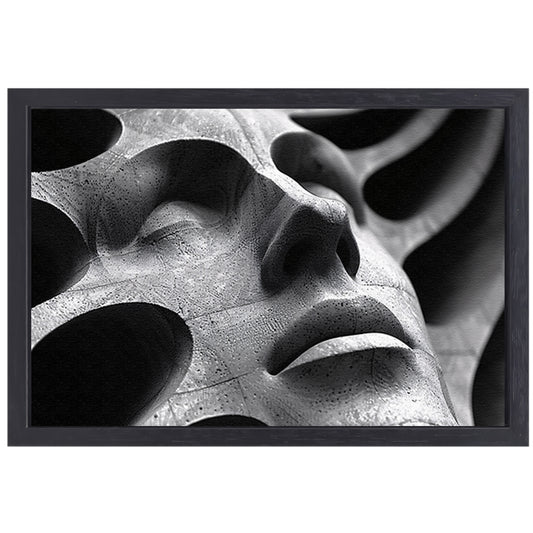 Abstract Buste in Schaduw en Licht canvas met baklijst