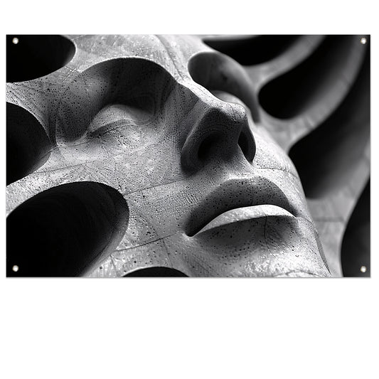 Abstract Buste in Schaduw en Licht tuinposter