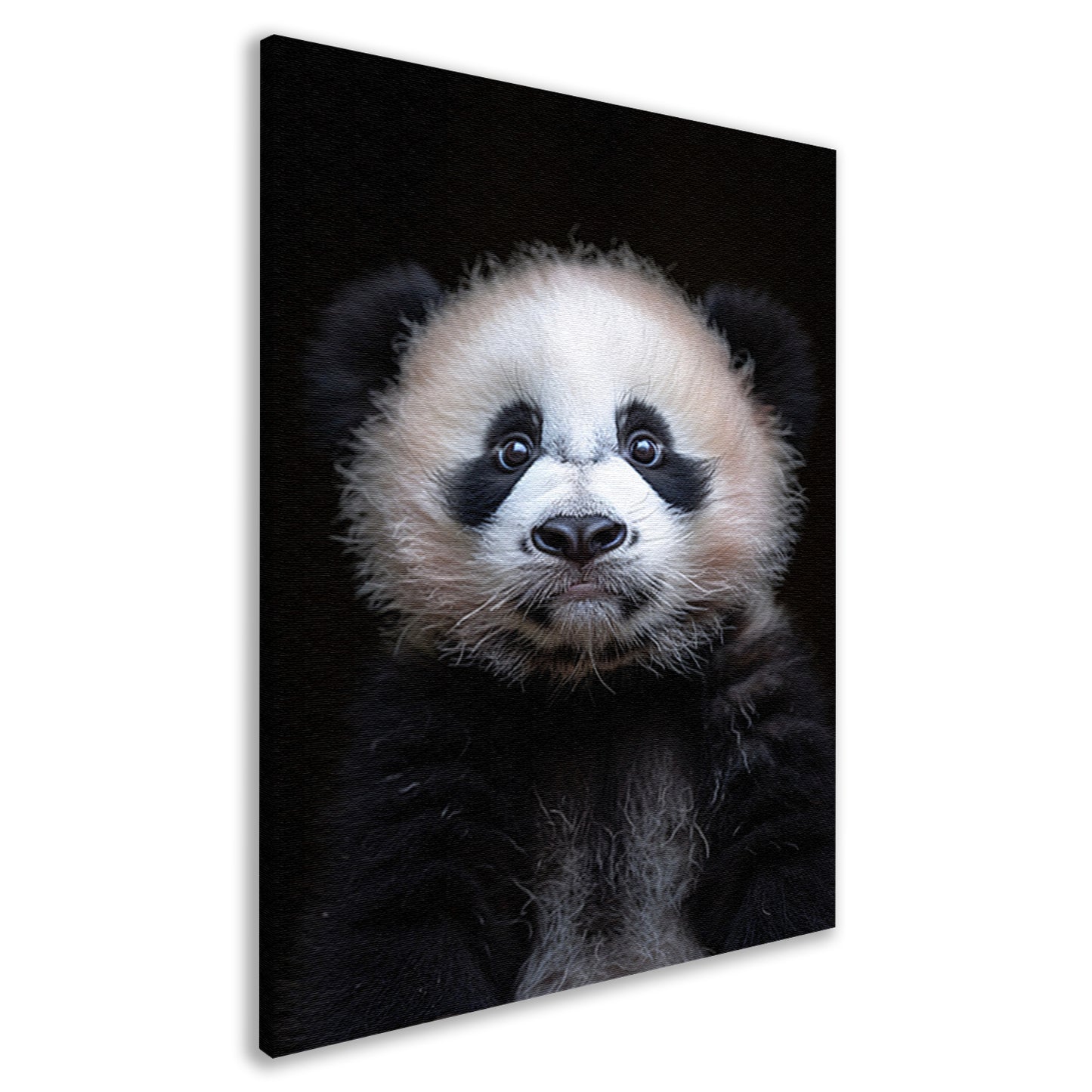 Portret van een Jonge Panda in Zwart-Wit canvas