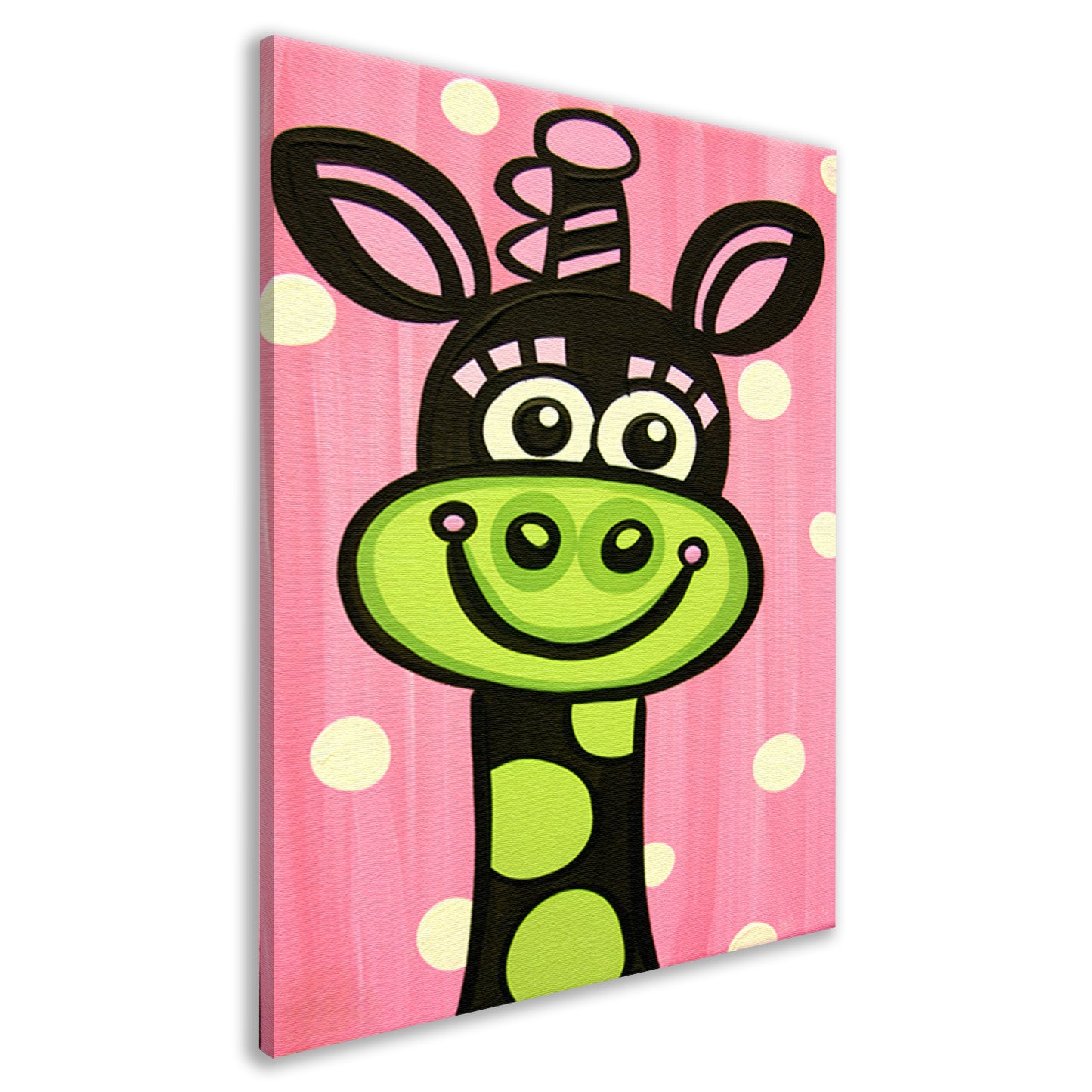 Kleurrijke vrolijke giraffe in popart-stijl canvas