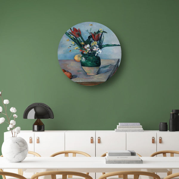 De vaas met tulpen - Paul Cézanne aluminium muurcirkel