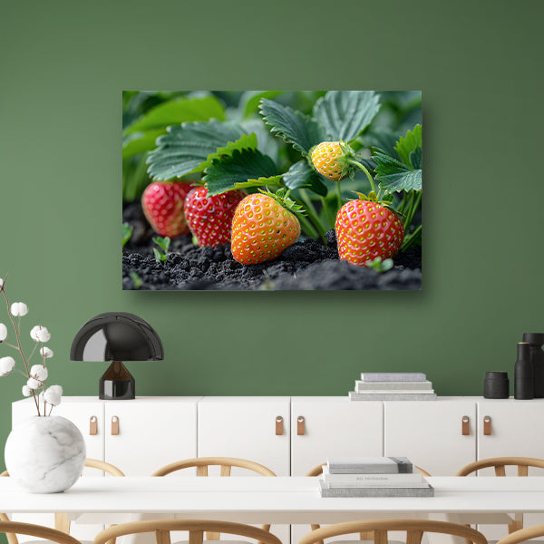 Rijpe Aardbeienplant canvas