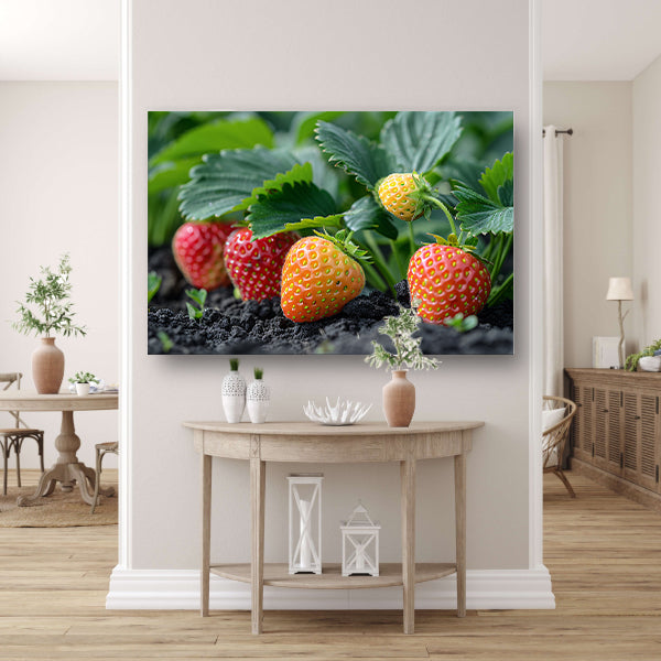 Rijpe Aardbeienplant canvas