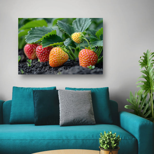 Rijpe Aardbeienplant canvas