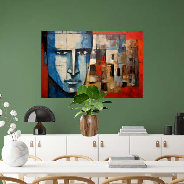 Intense Blik in Abstracte Delen canvas