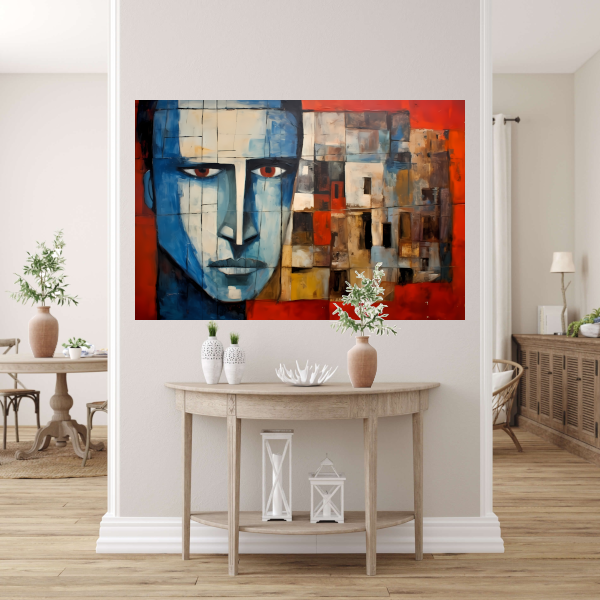 Intense Blik in Abstracte Delen canvas