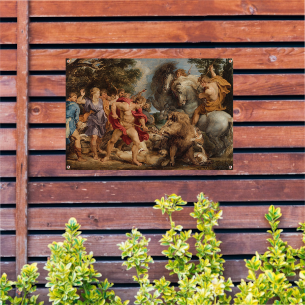 De Calydonische jacht op zwijnen - Peter Paul Rubens tuinposter