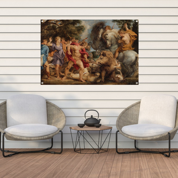 De Calydonische jacht op zwijnen - Peter Paul Rubens tuinposter