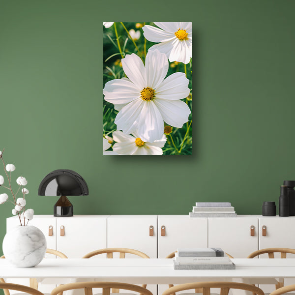 Close-up van een witte Cosmos bloem canvas
