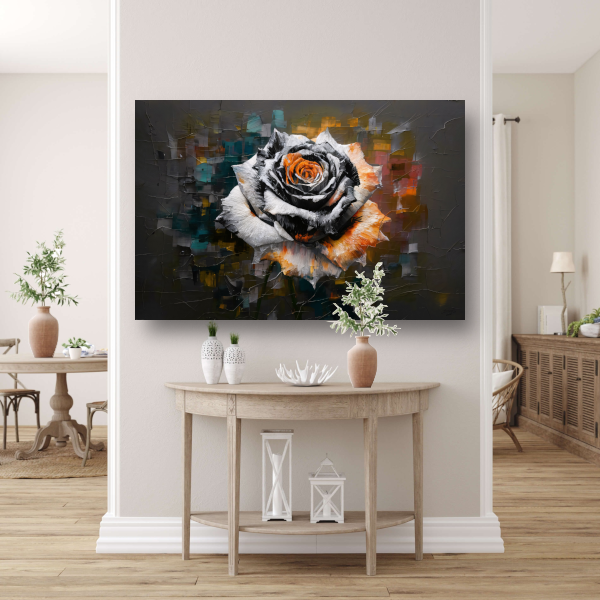Kleurrijke Abstractie van een Roos acrylglas