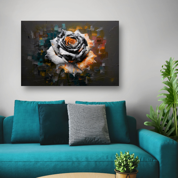 Kleurrijke Abstractie van een Roos acrylglas
