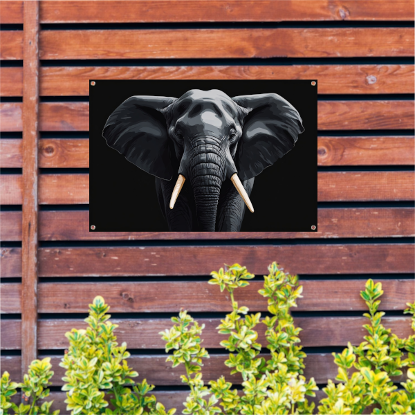 Portret van een Olifant in Monochroom tuinposter