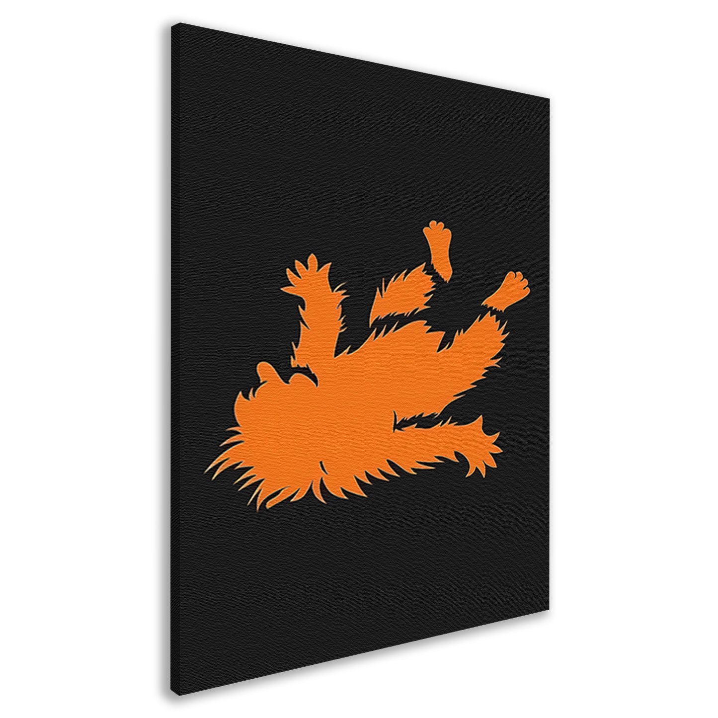 Oranje rat valt over zwarte achtergrond canvas