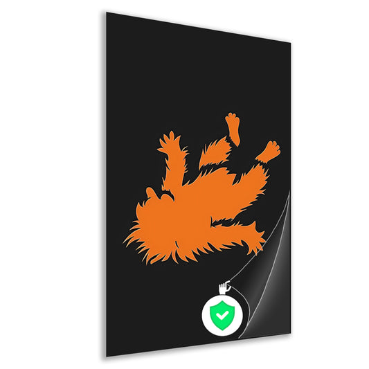 Oranje rat valt over zwarte achtergrond poster
