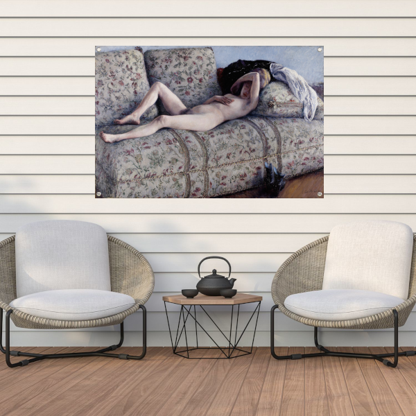 Naakt op een sofa - Gustave Caillebotte tuinposter