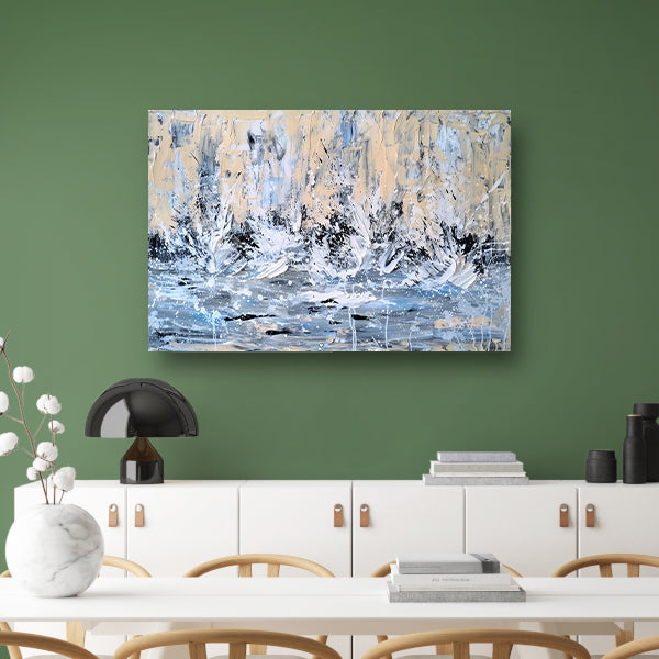 Dynamisch abstract schilderij van waterval canvas