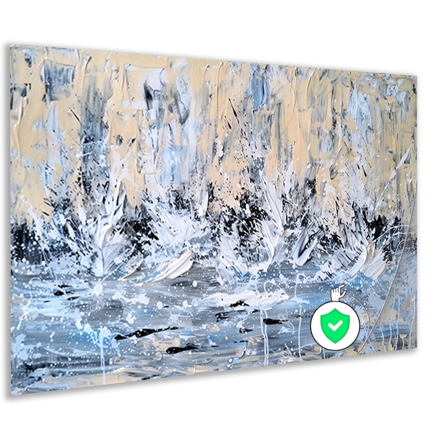 Dynamisch abstract schilderij van waterval poster