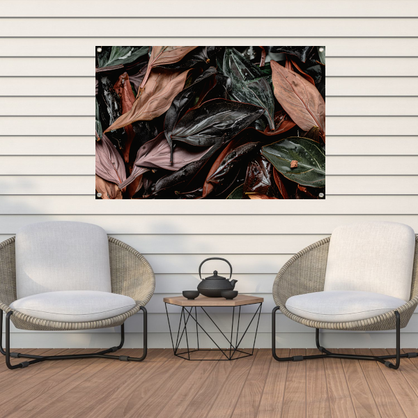 Abstracte Bladeren Compositie tuinposter