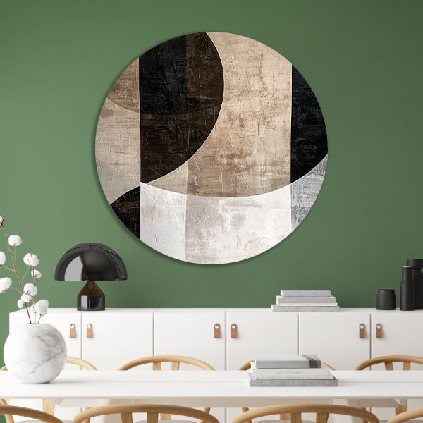 Minimalistische Sepia en Monochrome Abstractie forex muurcirkel