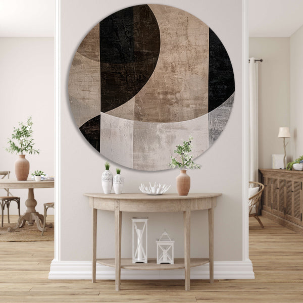 Minimalistische Sepia en Monochrome Abstractie forex muurcirkel