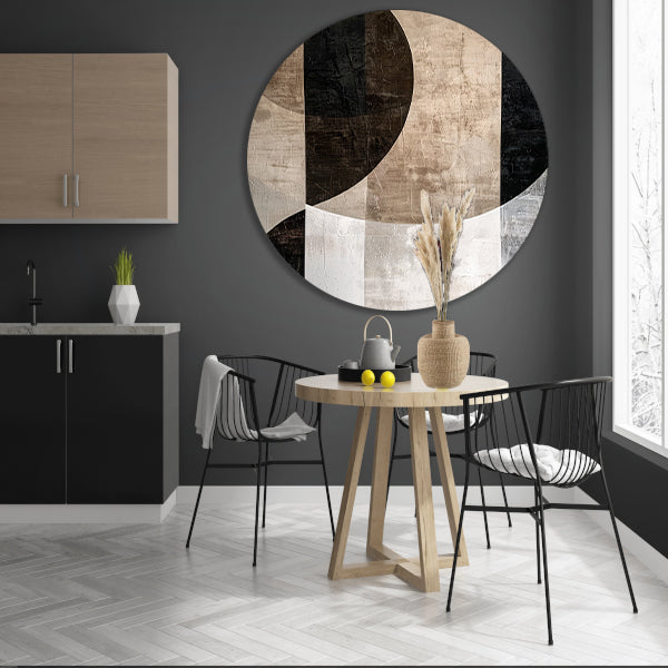Minimalistische Sepia en Monochrome Abstractie forex muurcirkel