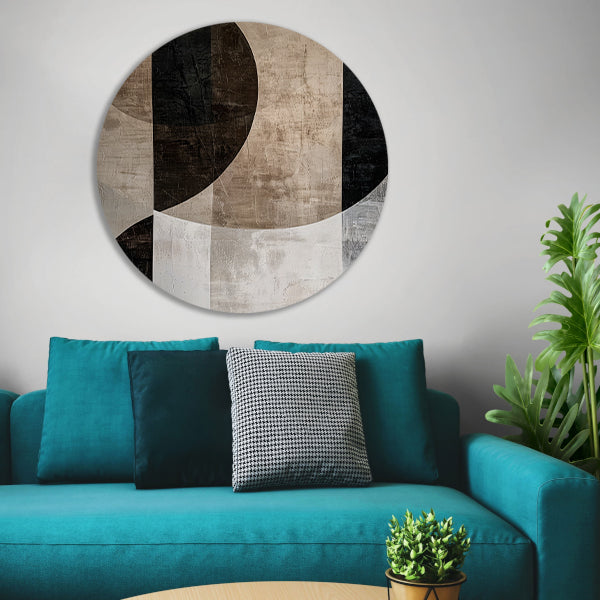 Minimalistische Sepia en Monochrome Abstractie forex muurcirkel