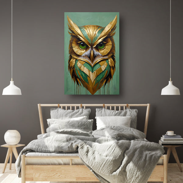 Moderne Gouden Uil in Art Deco Stijl poster