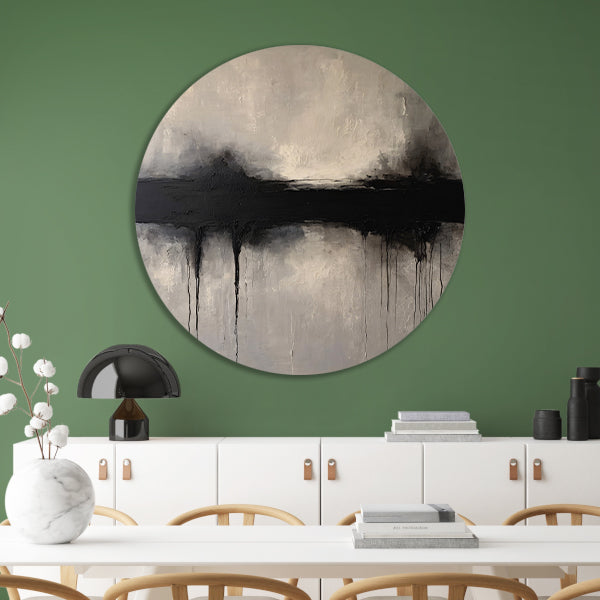 Een Delicate Balans van Licht en Schaduw aluminium muurcirkel