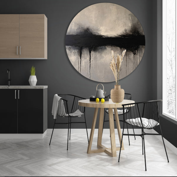 Een Delicate Balans van Licht en Schaduw aluminium muurcirkel