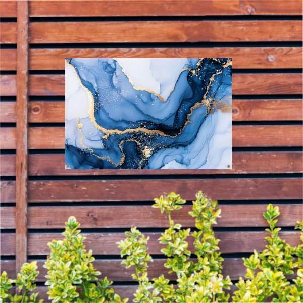 Luxueuze Marmeren Texturen met Gouden Details tuinposter