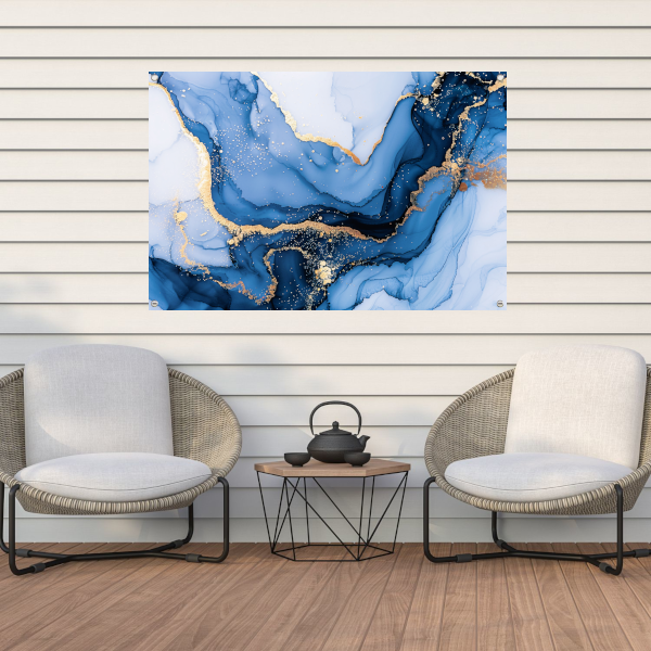 Luxueuze Marmeren Texturen met Gouden Details tuinposter